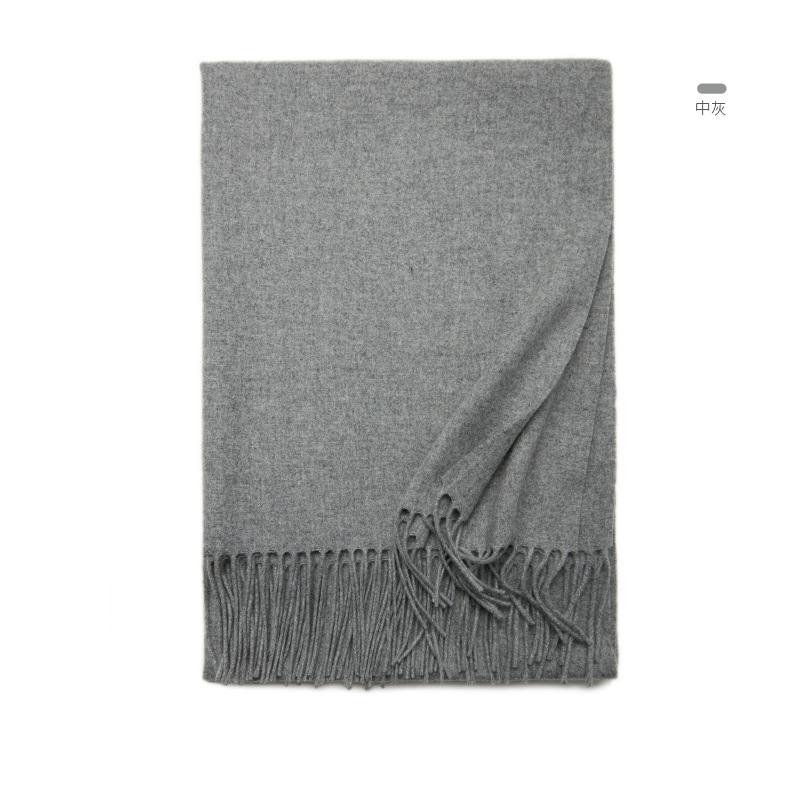 Inner Mongolia new new color solid color wool scarf women's autumn and winter warm cold-proof shawl two-in-one