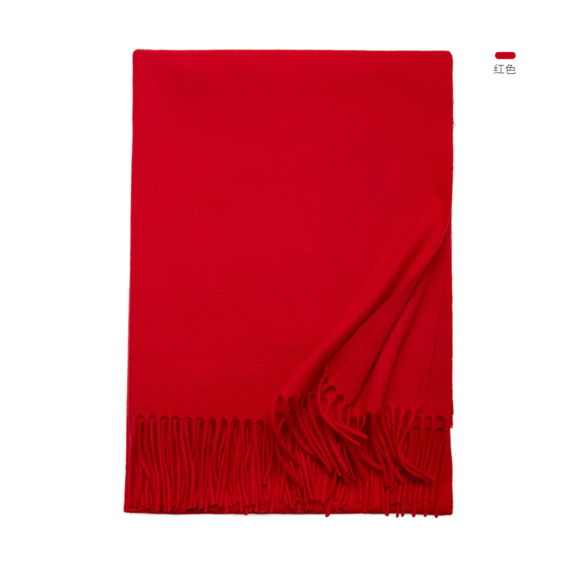 Inner Mongolia new new color solid color wool scarf women's autumn and winter warm cold-proof shawl two-in-one