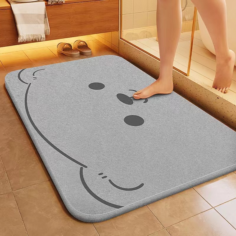 Soft diatom mud bathroom quick-drying floor mat, non-slip, fast-drying toilet door mat, home carpet