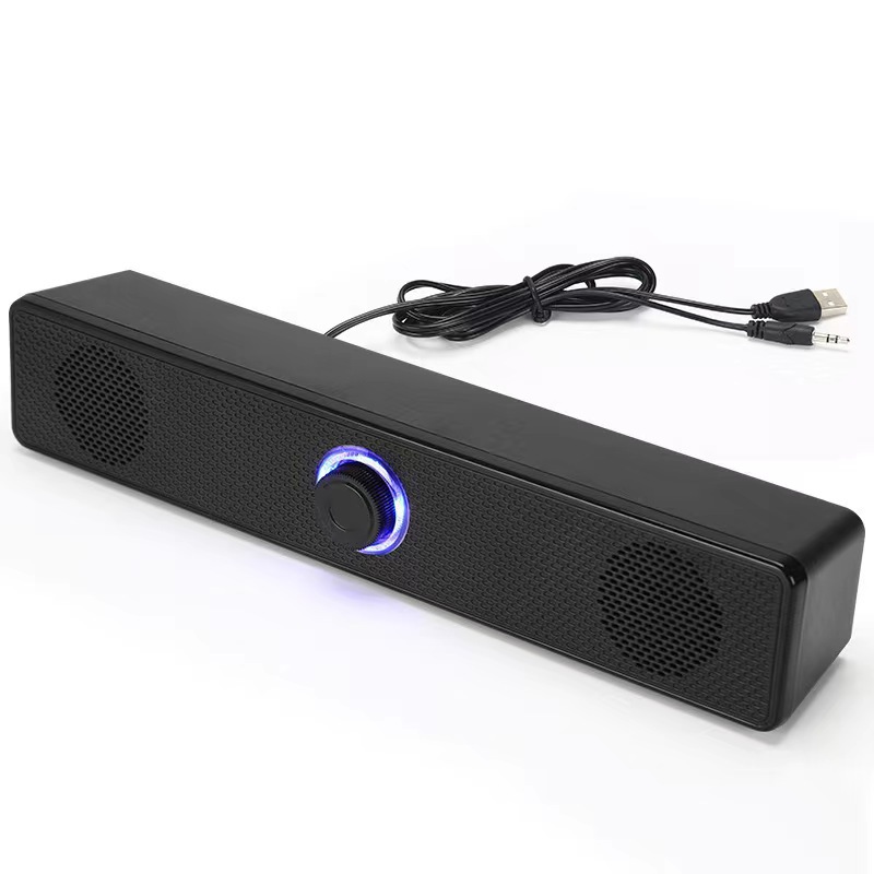 Long Strip Bluetooth Speaker Laptop USB Knob E3511 Wired Bluetooth Soundbar Subwoofer