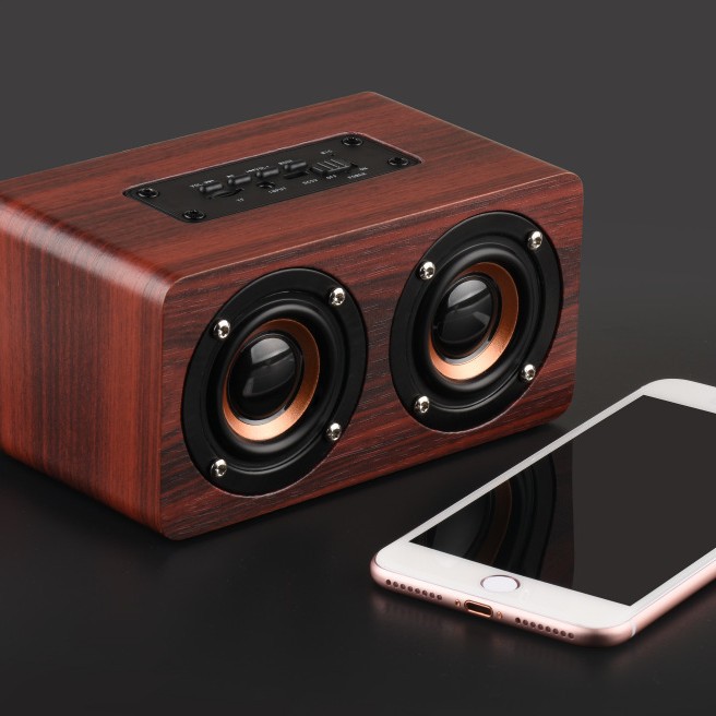 New Wireless Bluetooth Wooden Box Home High-Quality Sound Wood Grain Card Insert Speaker Supports U Disk TF Card