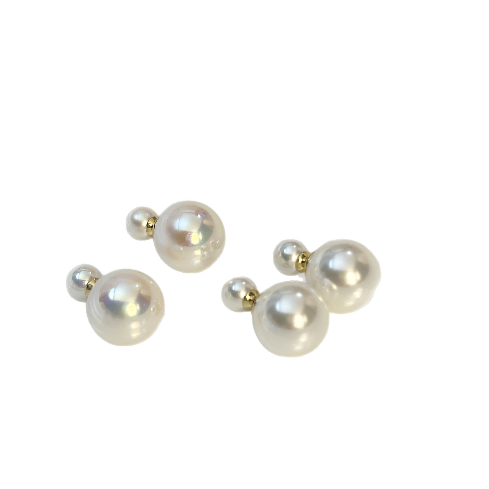D brand front and back two-way wear double-sided size pearl stud earrings for women 2025 new earrings ear accessories