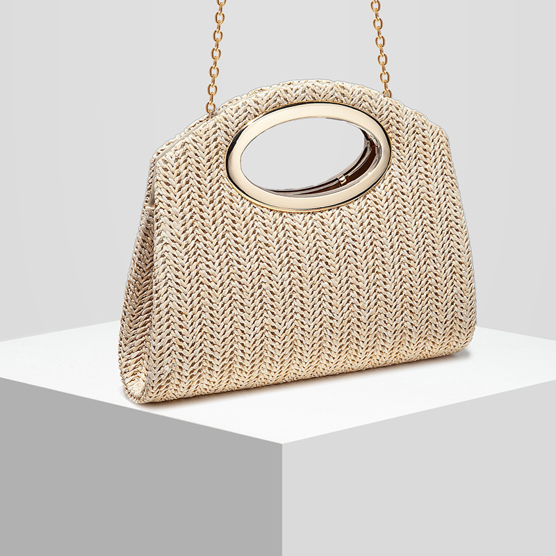 New Women's Woven Stripe Evening Bag Evening Bag Wedding Bag Banquet Handbag Crossbody Bag
