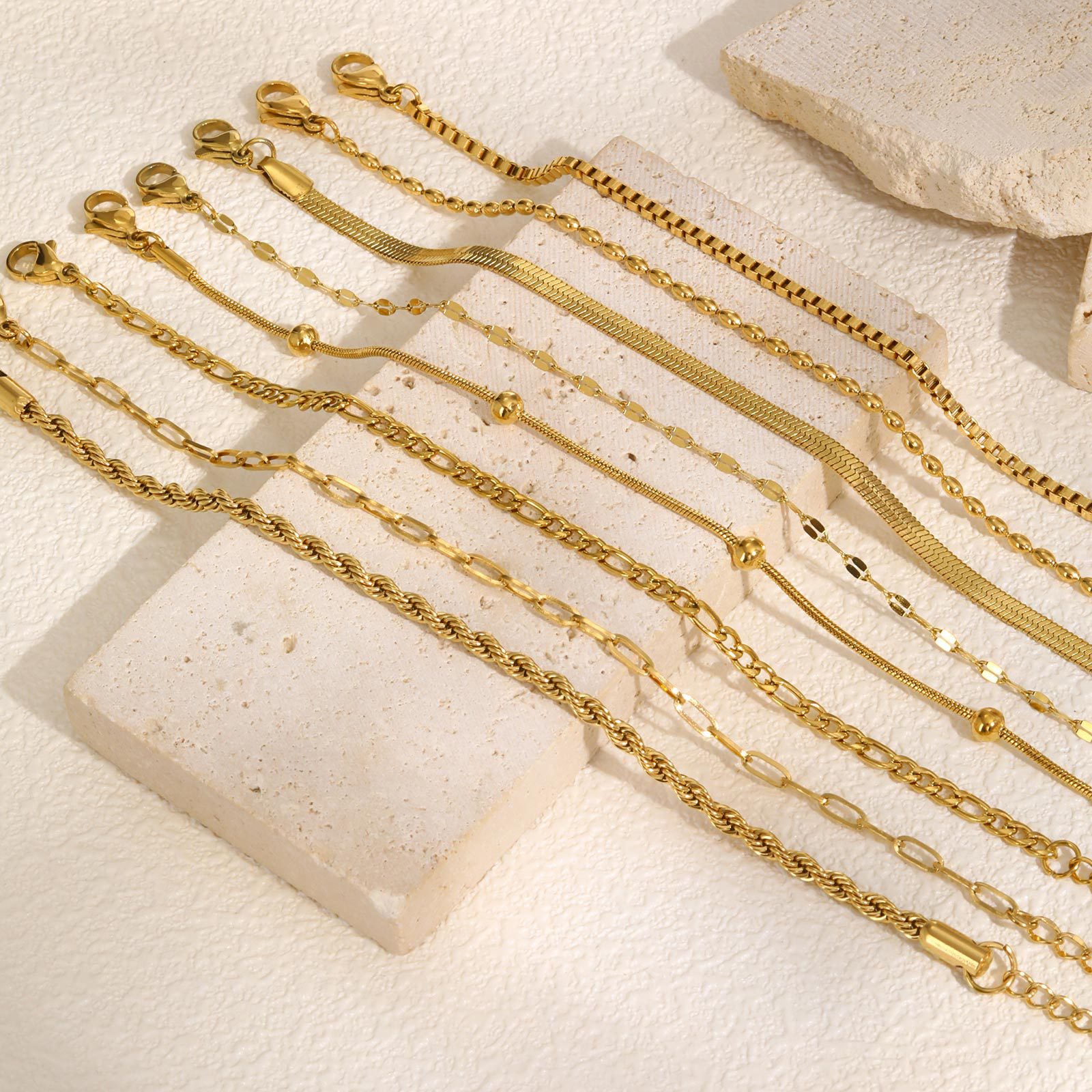Women's Snake Bone Chain Hemp Rope Chain Simple Hand Jewelry Daily Layered Bracelet Huanmu Accessories