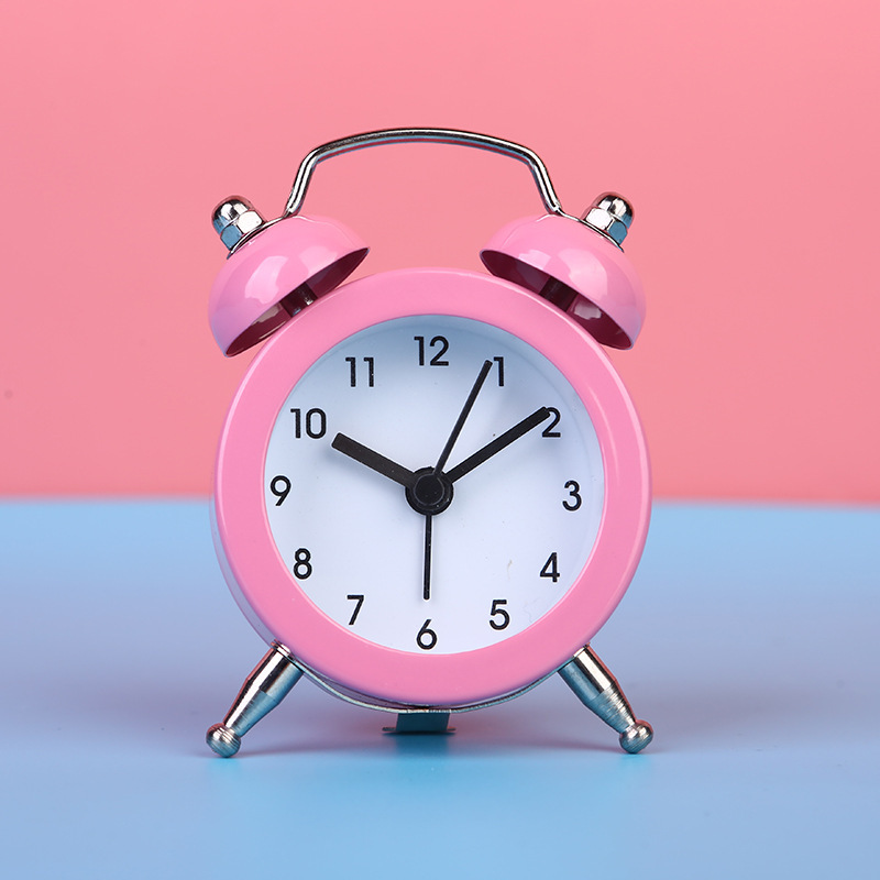 Cartoon Mini Metal Alarm Clock Student Children Gift Clock Add Logo
