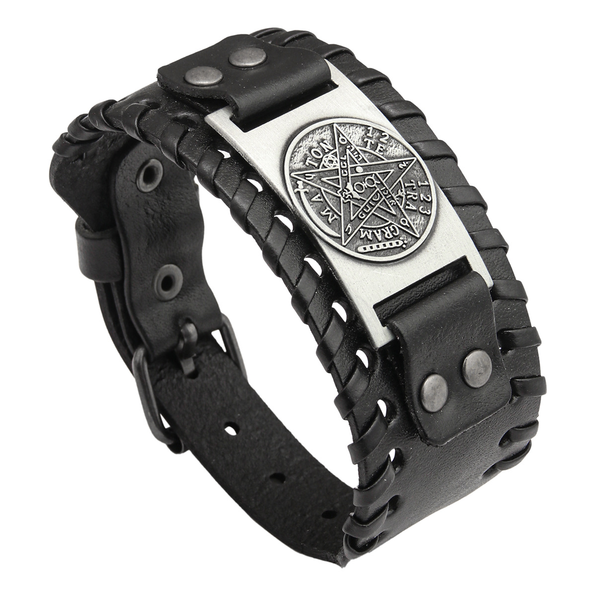Pirate Bracelet Compass Men's Wide Bracelet Leather Bracelet Compass Bracelet