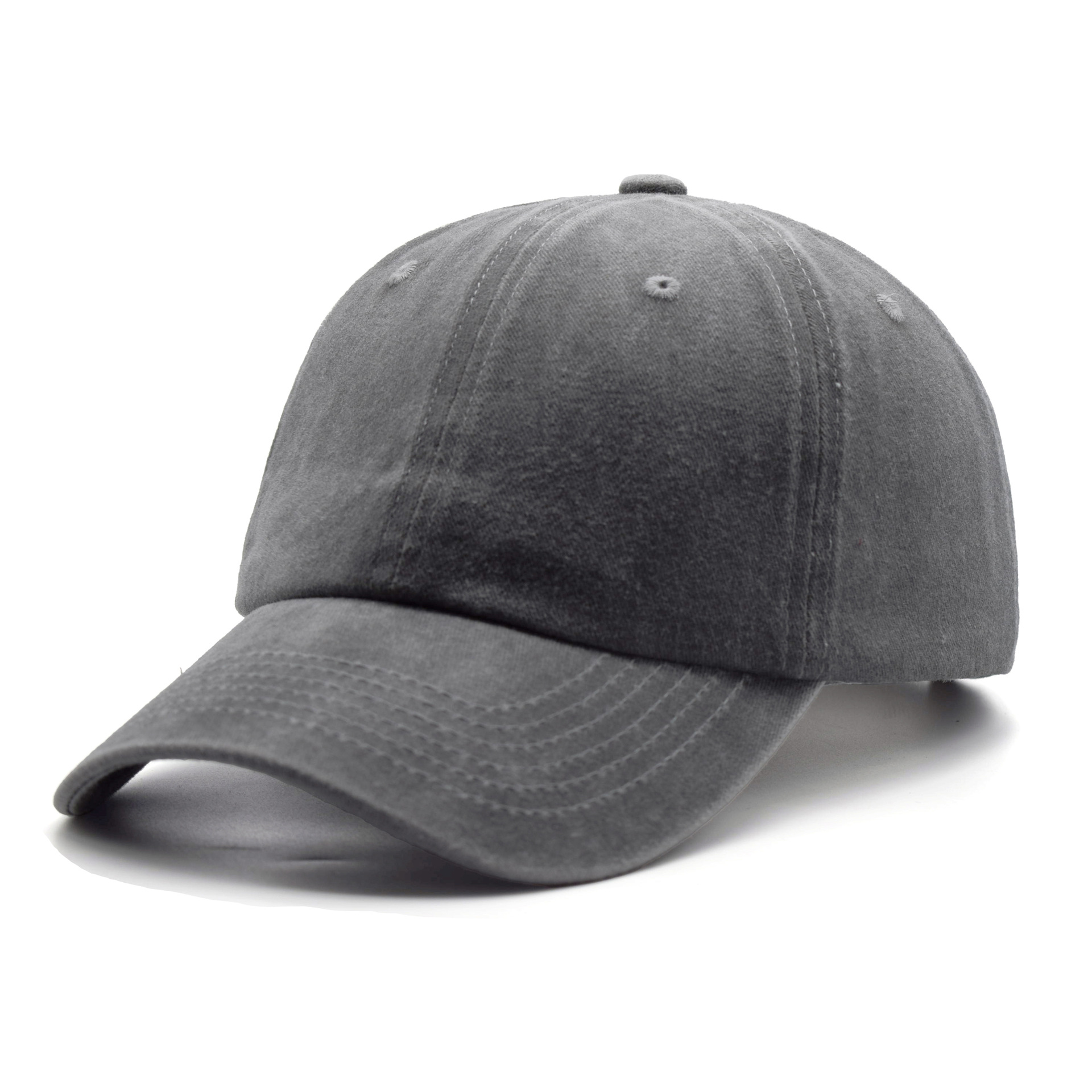 Coated Washed Baseball Cap Solid Visor Hat for Women Sunshade Distressed Denim Baseball Cap