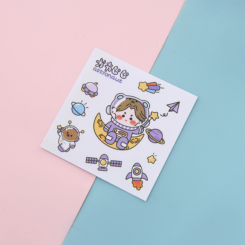 Cute sticker cartoon thermos cup sticker hand account phone sticker student water cup transparent PVC sticker