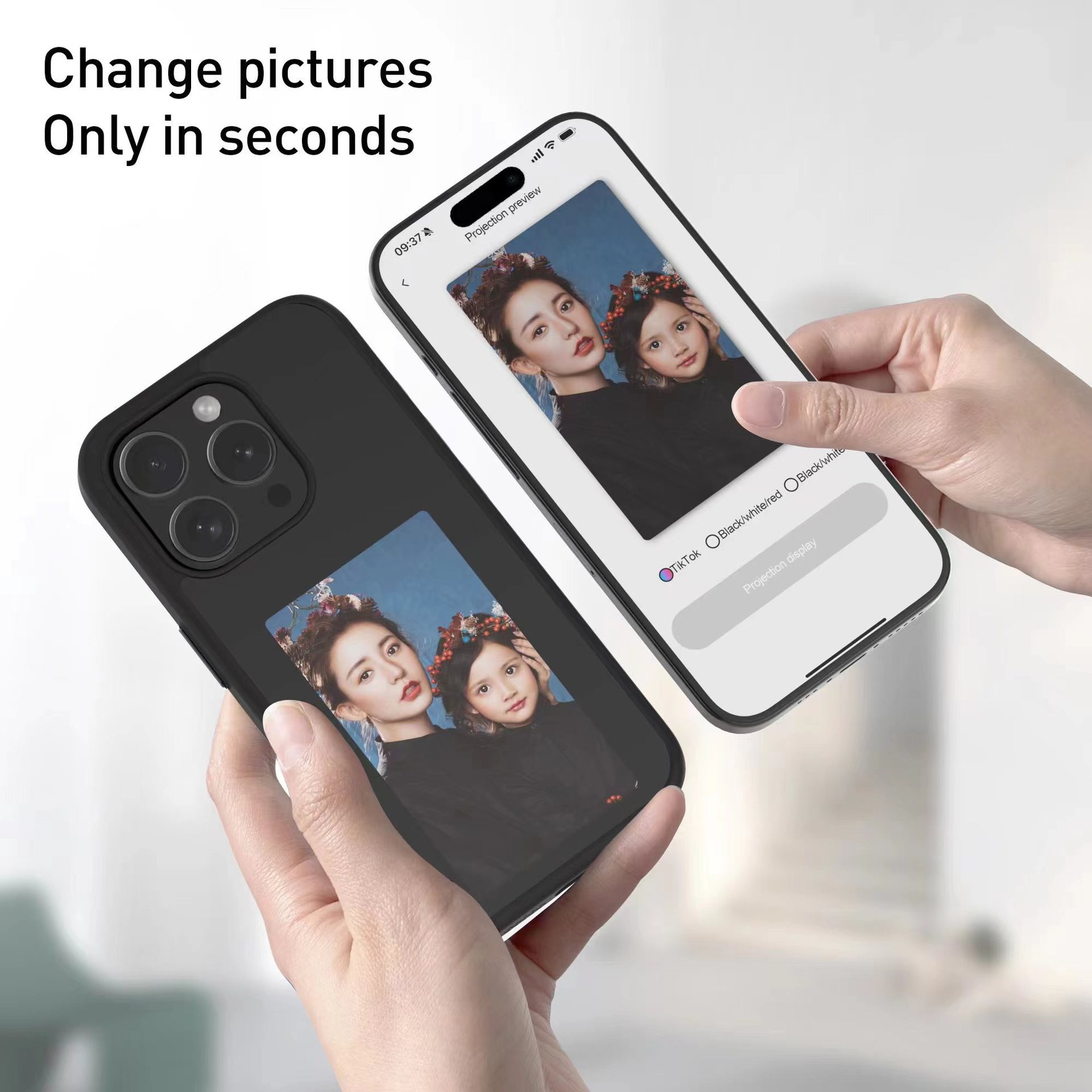 E-Ink Phone Case NFC Screen Projection DIY Creation for iPhone 13 to 17 Pro Max Series
