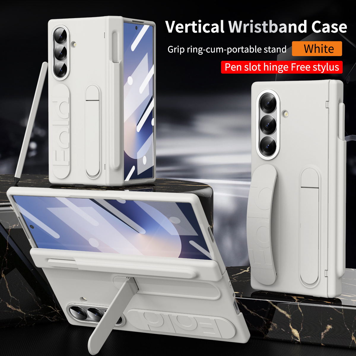 Applicable Samsung Z Fold7 Phone Case Fold6 Folding Official Wrist Strap Pen Slot Hinge Shell Film Integrated Protective Case