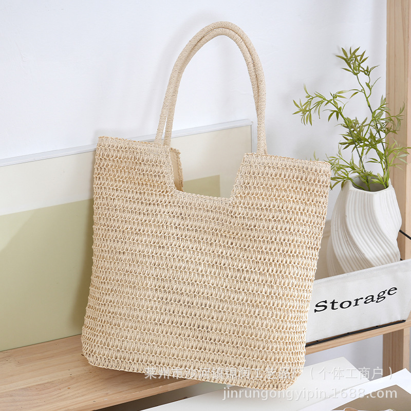 New handbag, beach bag, handmade straw bag, seaside vacation, large capacity shoulder bag, tote bag