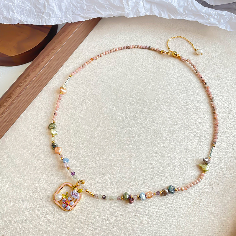 NALA New Chinese Style Accessories Freshwater Pearl Necklace Accessories Women Natural Stone Necklace Niche Clavicle Chain