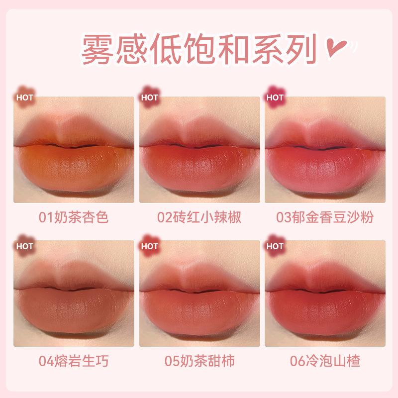 MINSHZEE Mingzhi Air Lip Gloss - Matte Lip Cream, Lip Powder Cream, Natural Look, Long-lasting, Autumn/Winter