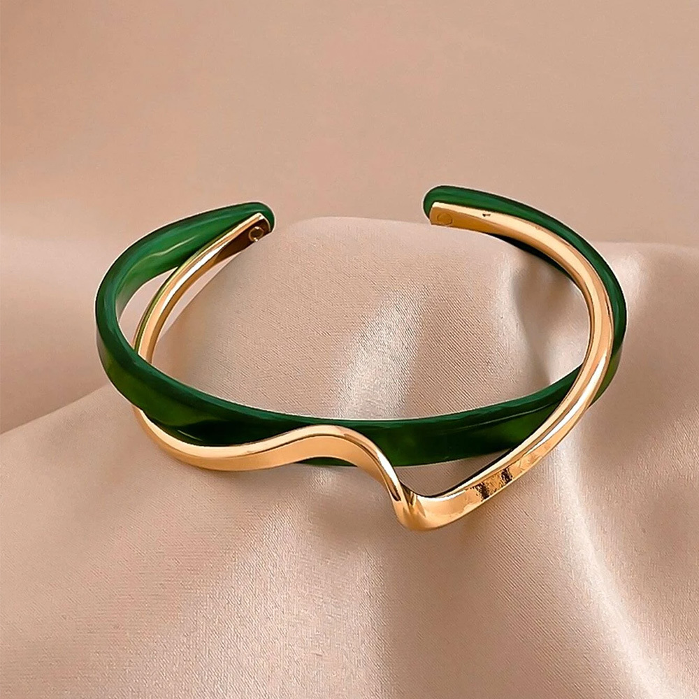 All-eco alloy bracelet - imitation mother-of-pearl open bracelet metal bangle