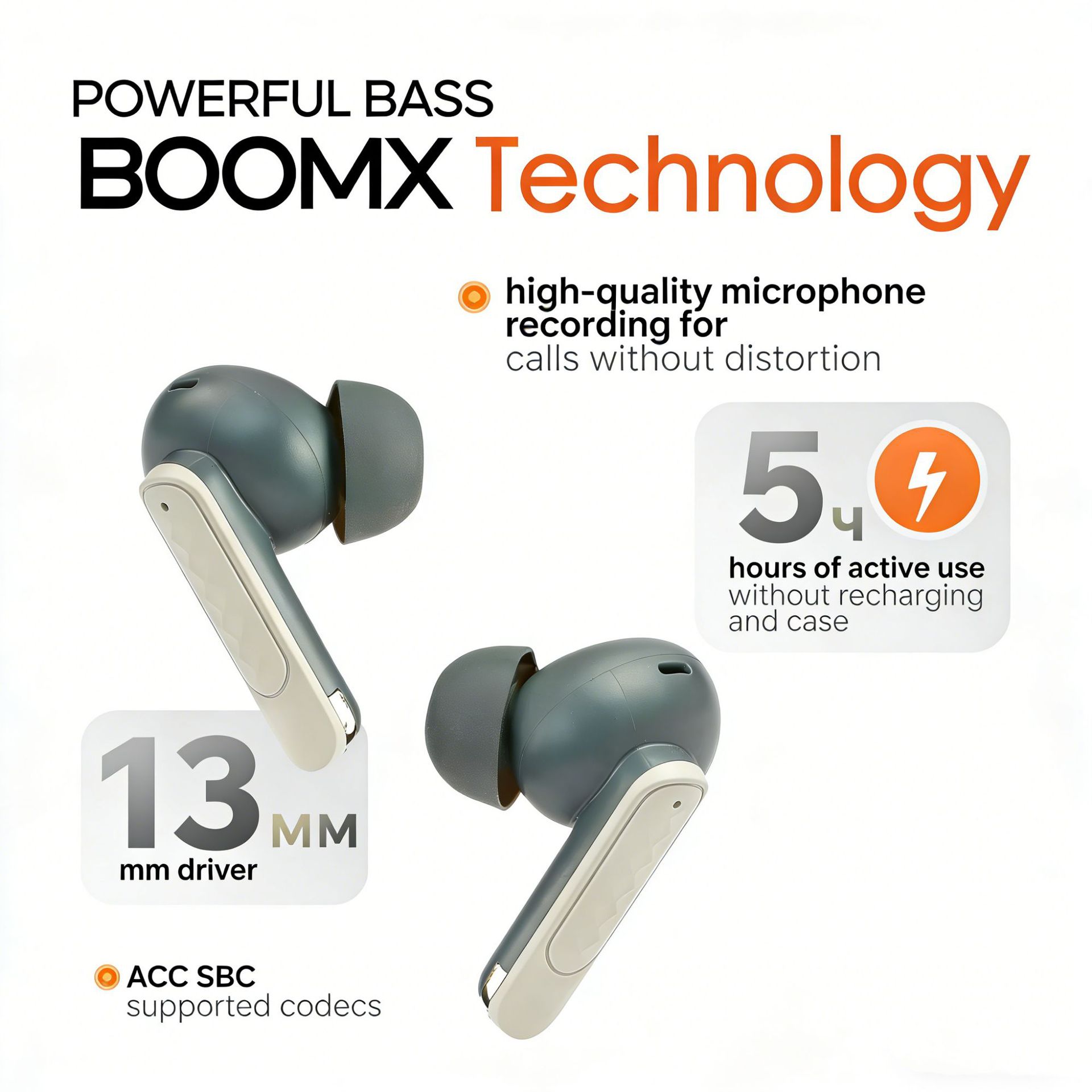 IVANTE Private Mold S1 Quad-Mic ENC Call ANC Noise Reduction Low Latency Wireless TWS In-Ear Bluetooth Headphones