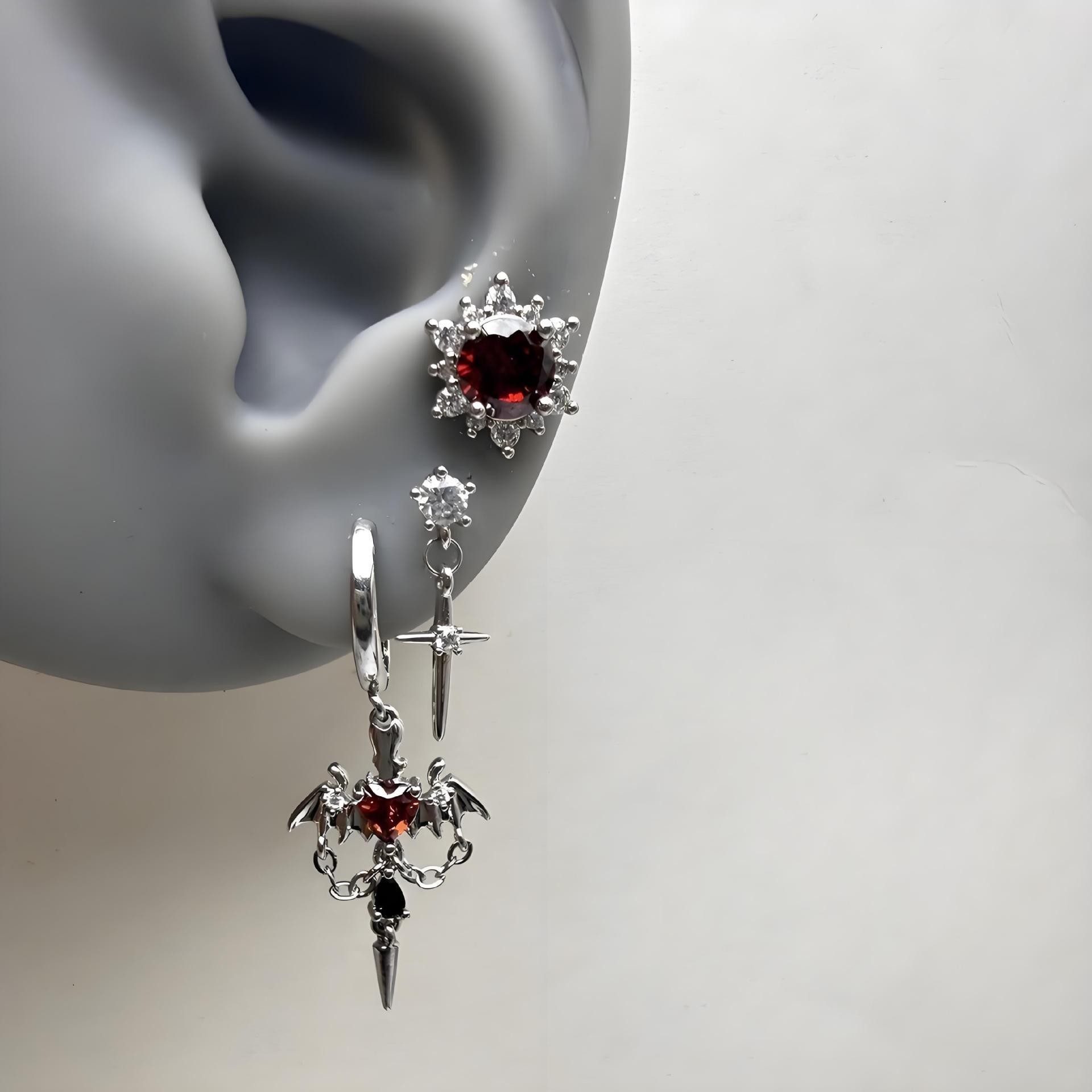 Gothic Demon Wing Pendant Earrings Unisex Ear Cuff Sweet Cool Ear Accessories