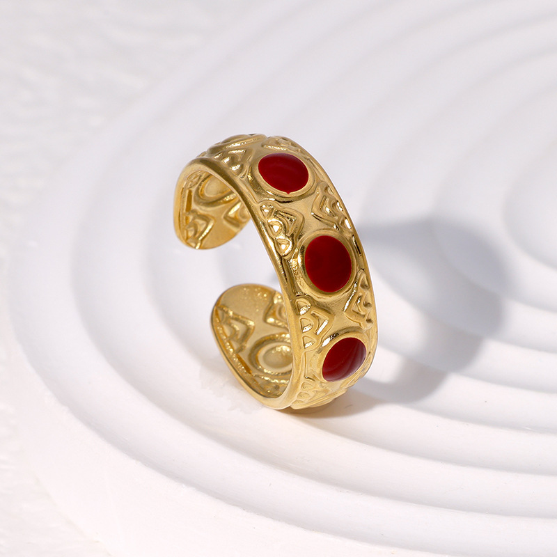 Vintage niche stainless steel open ring women