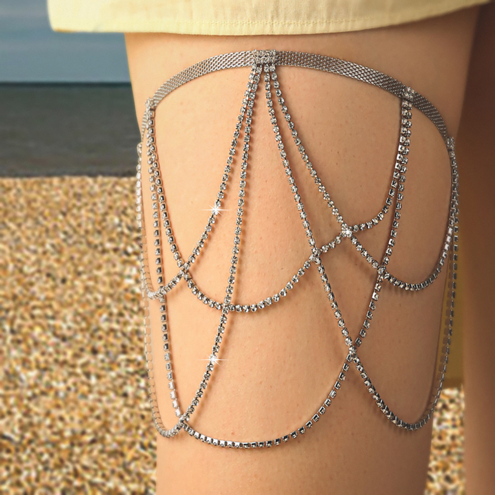 Exaggerated Simple Multi-Layer Pearl Chain Leg Chain Long Leg Chain Accessories