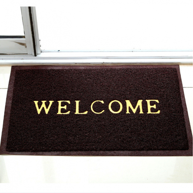 Silk coil floor mat printed English welcome entrance mat door mat