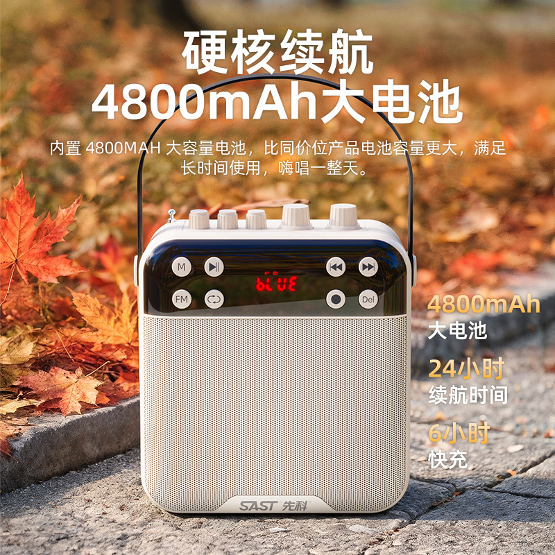 SAST/SAST K29 Bluetooth amplifier recording horn square dance outdoor plug-in card audio old man radio player