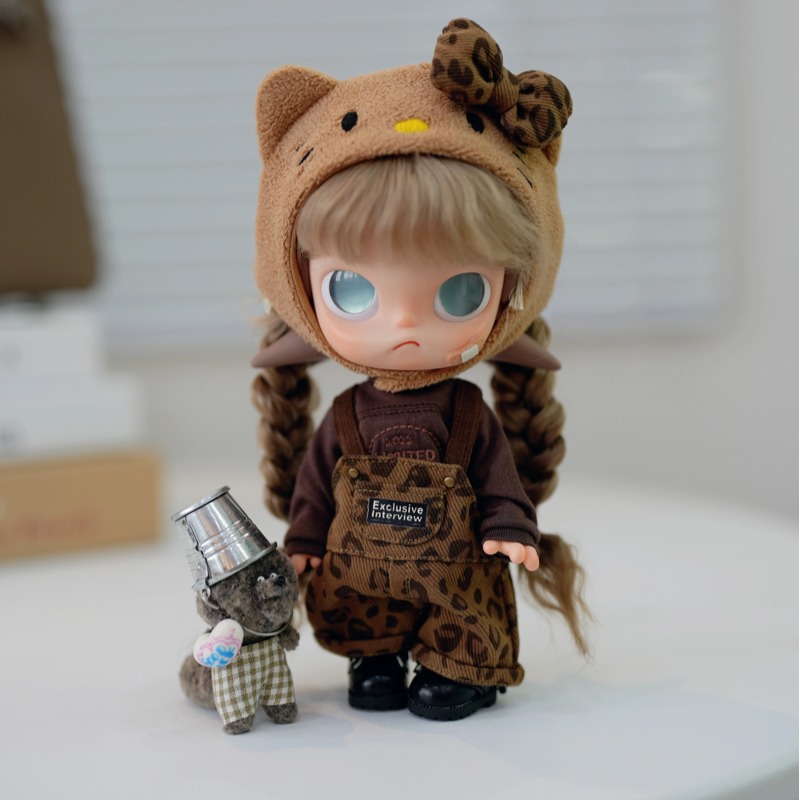 Leopard print Hello Kitty set 17cm vinyl doll clothes 2026 new outfit change