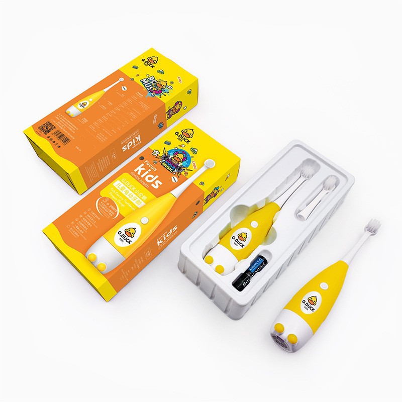 Source Little Yellow Duck Kids Toothbrush Sonic Cartoon Toothbrush Soft Bristle Waterproof Silicone Soft Bristle Toothbrush Set