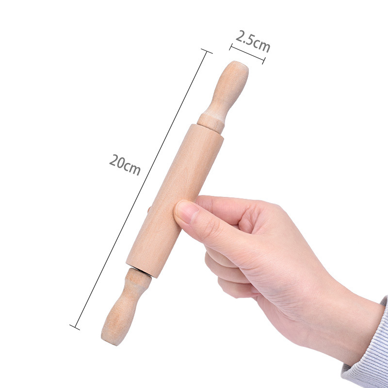 Wooden baking tool, children's mini rolling pin, paint-free small rolling pin, home dumpling wrapper roller, rolling pin