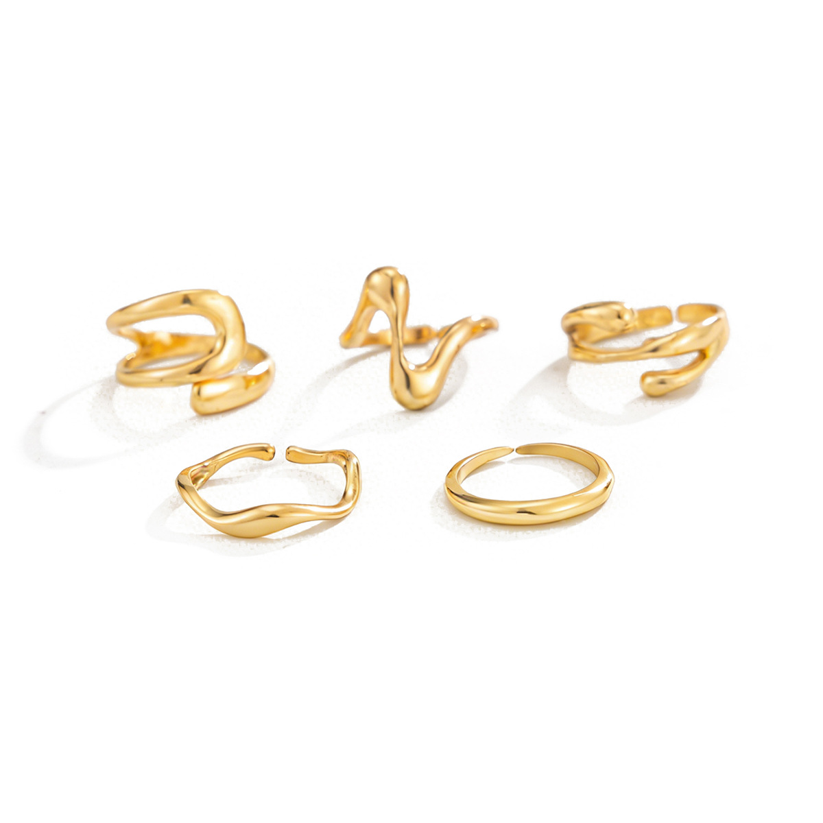 Irregular metal layered toe ring beach resort style open layered toe ring
