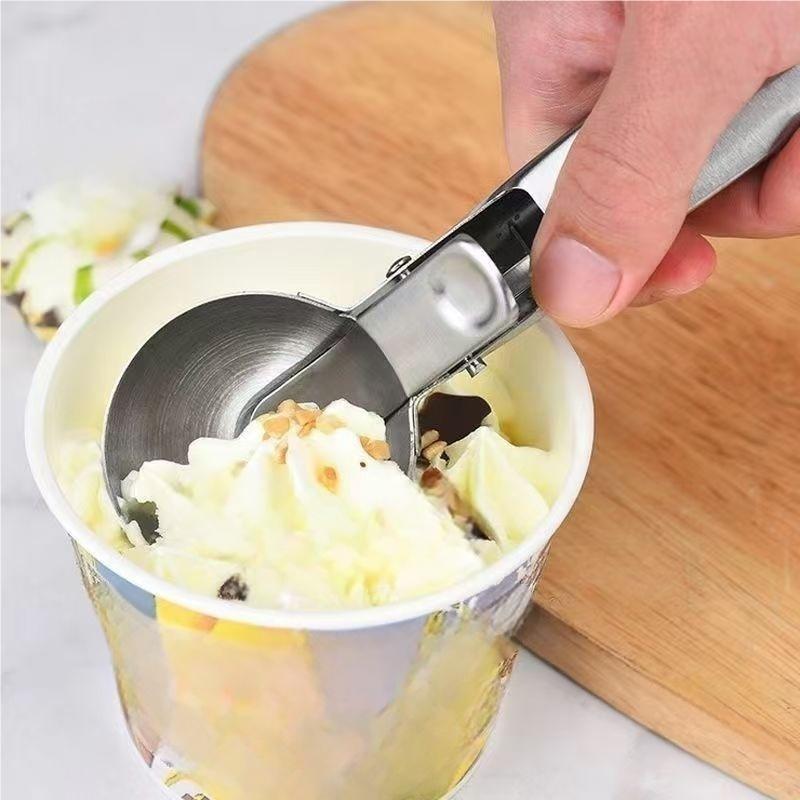 Stainless Steel Ice Cream Scoop Spoon Multifunctional Ice Cream Dessert Ball Scoop Ice Cream Fruit Spoon FCM