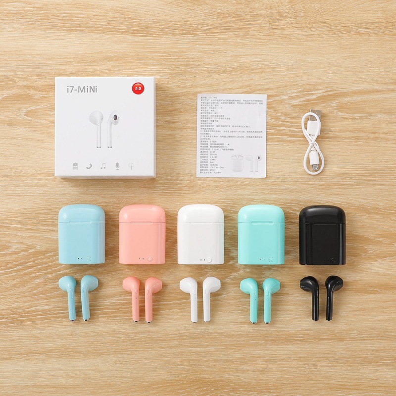 i7mini Colorful Bluetooth Earbuds TWS5.0 Wireless Sports In-Ear Dual Ear Mini Bluetooth