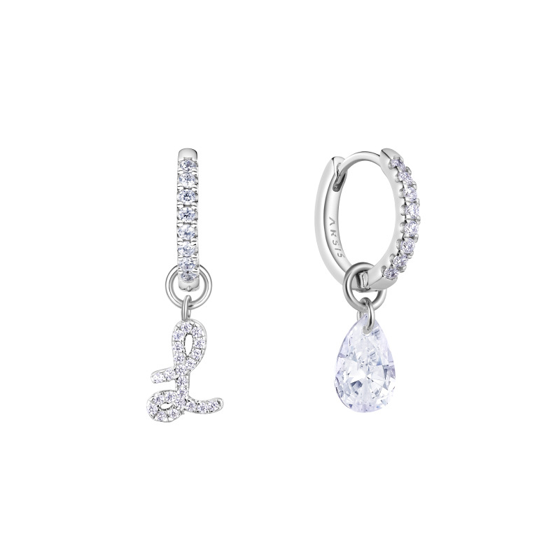 Exclusive Initial Letter Earrings AB Stud Earrings Original Design Ear Accessories