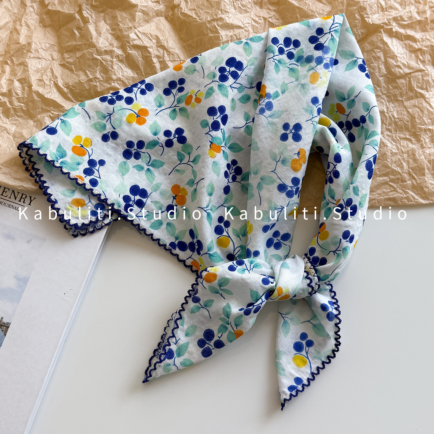Small square scarf women's triangle headwrap sun protection hair band neck protection shirt neck scarf gauze scarf thin scarf