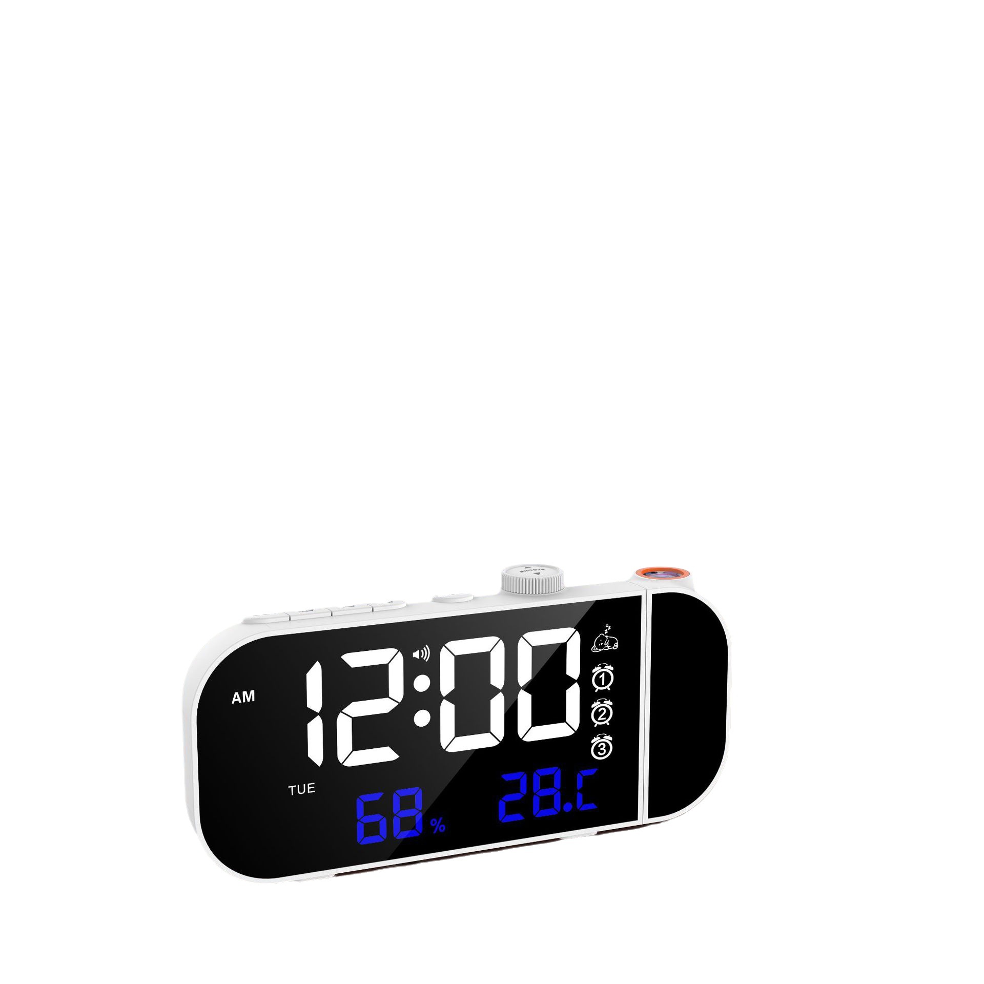 Simple LED Clock-Controlled Projection Clock Electronic Display Temperature and Humidity Alarm Clock Student Smart Bedside Plug-in Clock