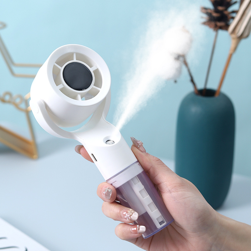 New Handheld Spray Fan Portable Mini USB Charging Outdoor Spray Humidifying Turbo Small Fan