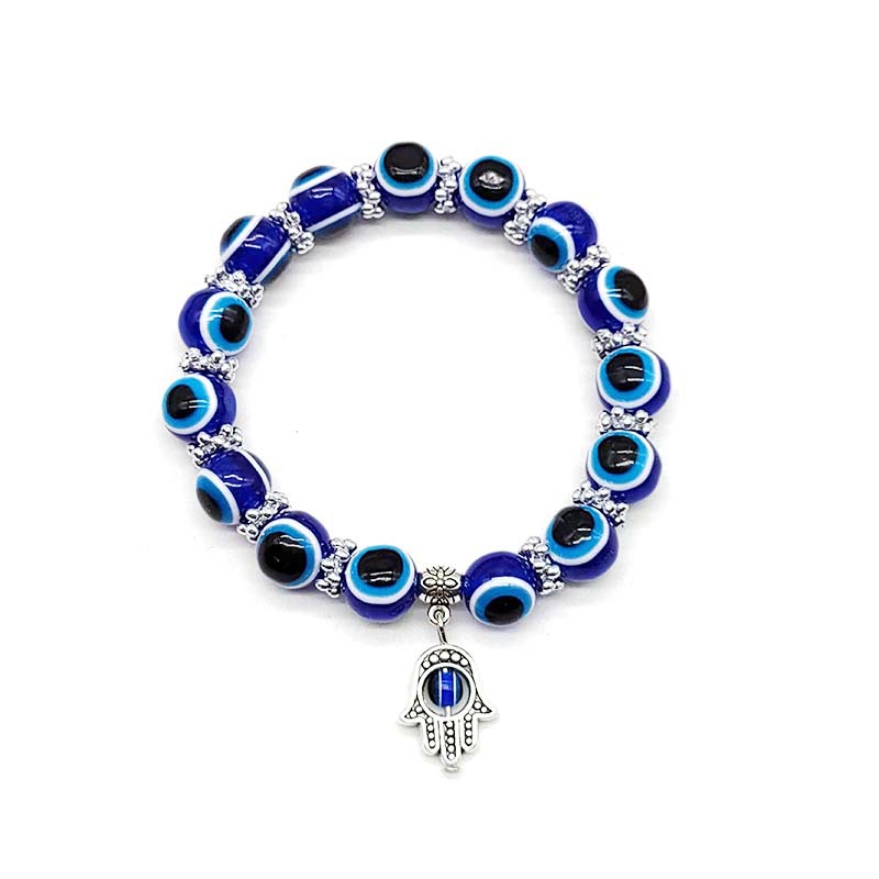 Evil Eye Bracelet Butterfly Elephant Hand of Fatima Pendant Resin Beaded Bracelet