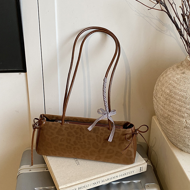 Autumn Niche Leopard Print Bags Women Large Capacity 2025 New Casual Niche Shoulder Underarm Bags Work Commute Bags