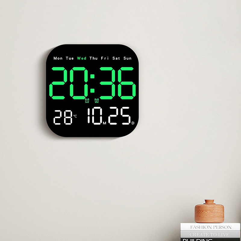 Cross-Border New Multifunctional Clock LED Electronic Clock Living Room Fresh Wall Clock Hanging and Standing Two-Use Clock 6650