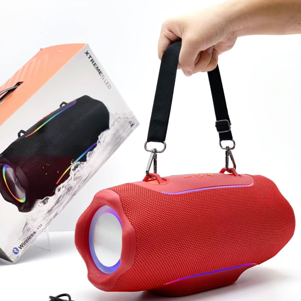 New 5th Generation War Drum XTREME5 LED Wireless Bluetooth Speaker Outdoor Handle RGB Light Dual Diaphragm Subwoofer