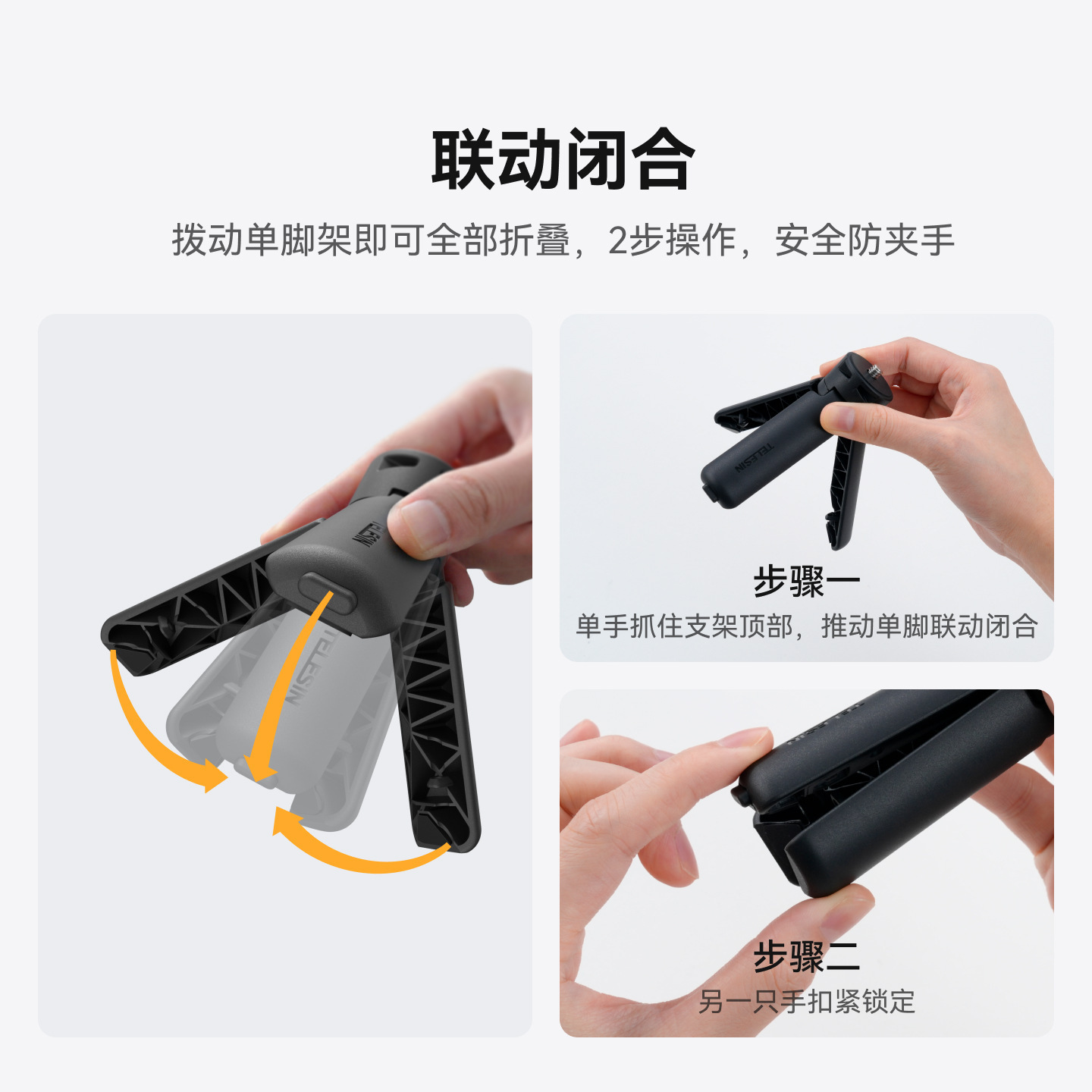 Taixun Mini Quick Open Tripod for DJI Action6/5/4 Tripod, Pocket4/3 Desktop Stand