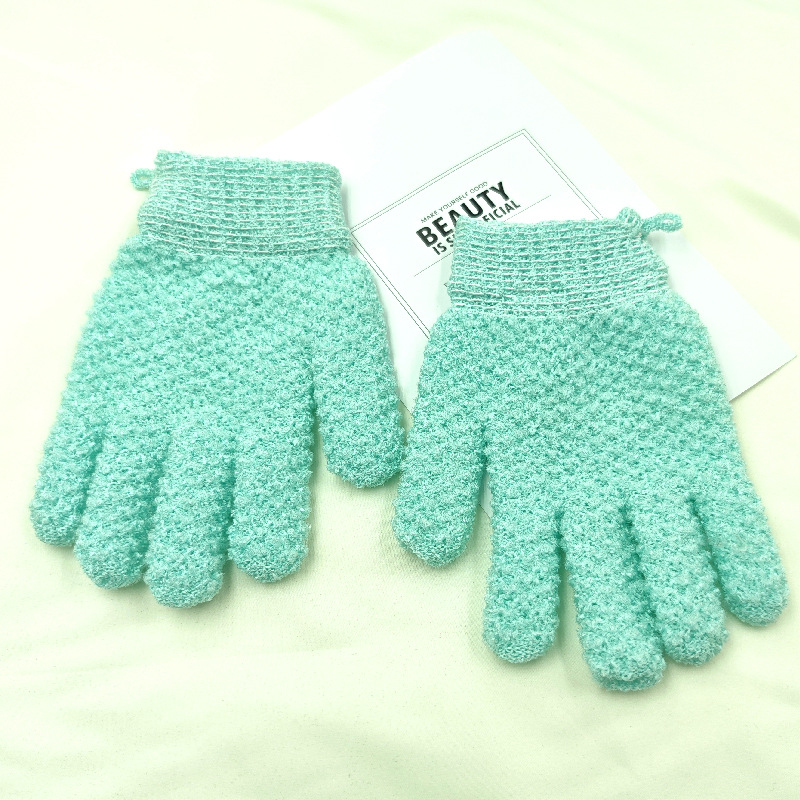 Thickened Bath Gloves Five-Finger Exfoliating Scrub Mitt for Back Scrubbing