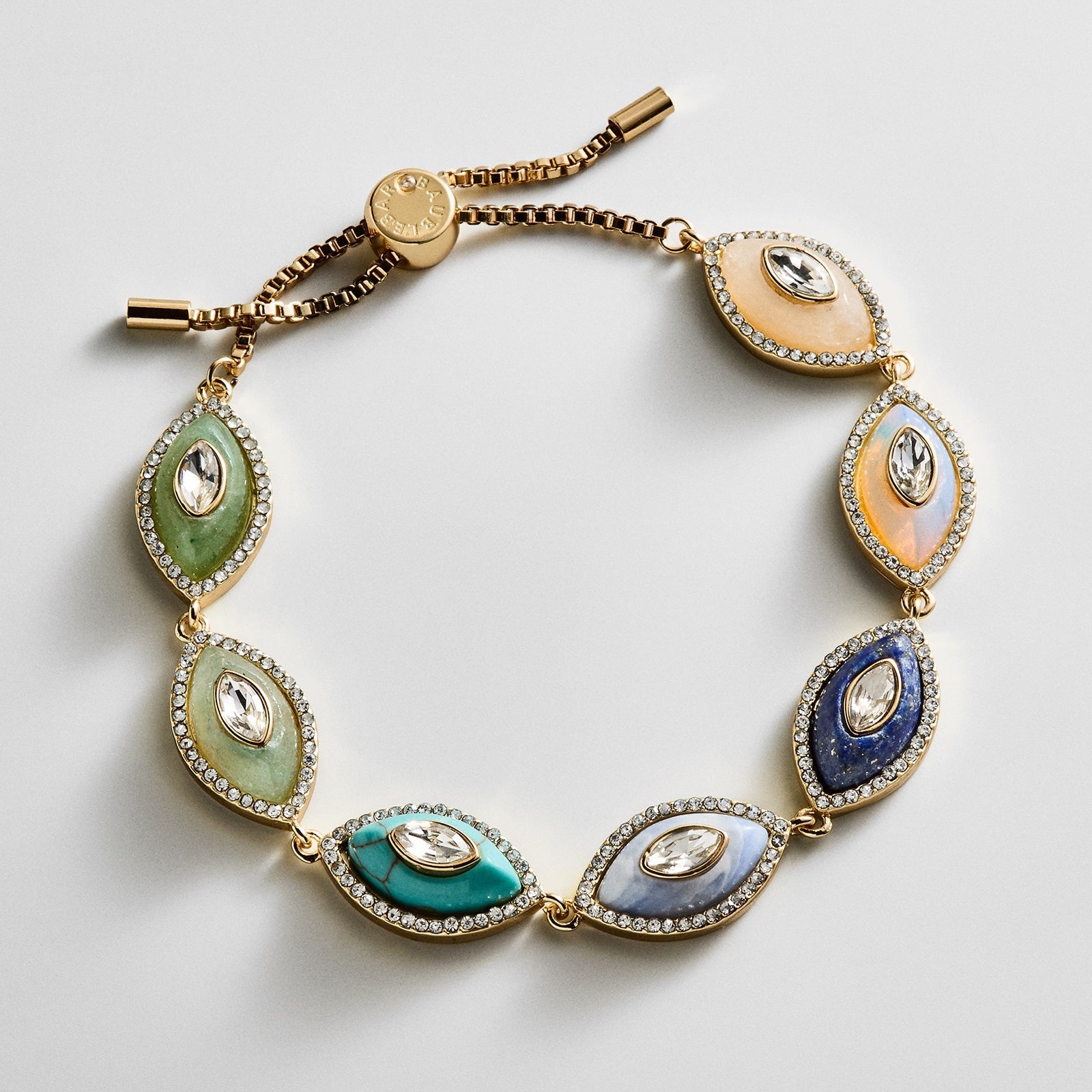 Evil Eye Diamond Inlay Bracelet Stacking Women's Hand Jewelry