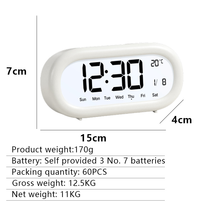 LCD electronic alarm clock bedroom desktop silent student special learning children cartoon alarm clock electronic clock living room