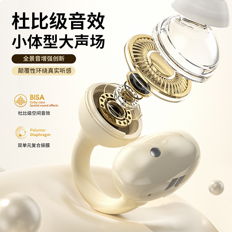 New AI Ear Clip 2025 Butterfly Bow Rhinestone Earring Smart Bluetooth Earphones Applicable