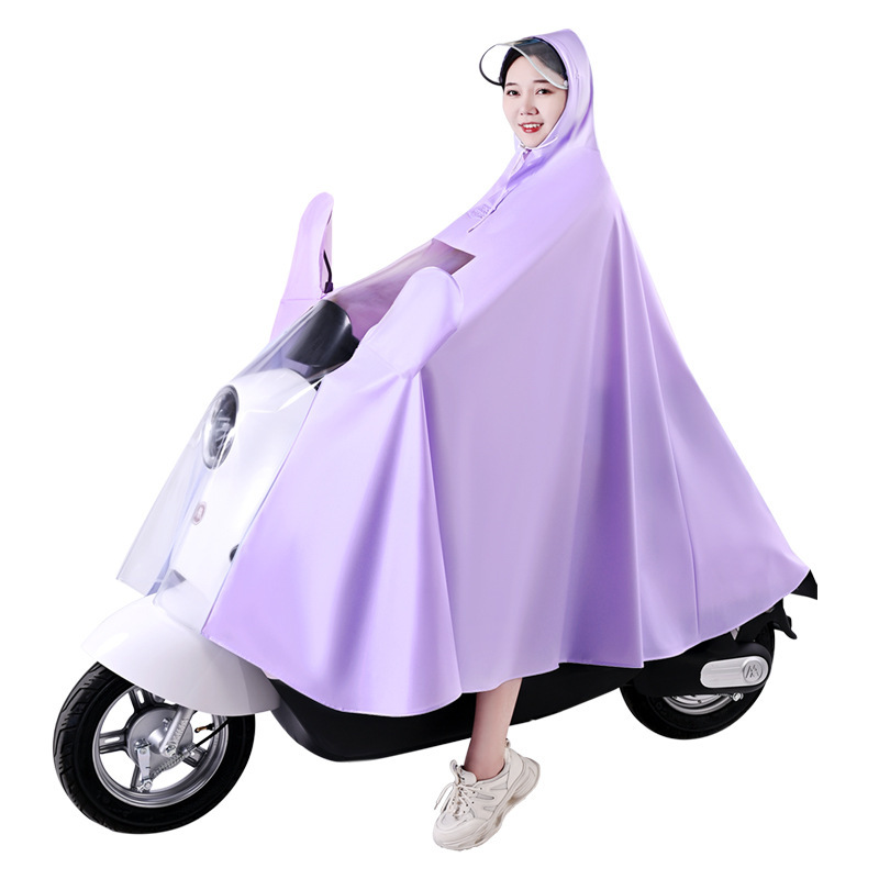 Electric Scooter Rainproof Raincoat Transparent Dashboard Double Person PVC Adult Riding Motorcycle