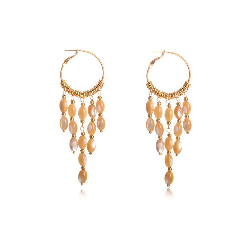 Pearl Bead Tassel Earrings Drop Earrings Small Elegant Bohemian Earrings for Women