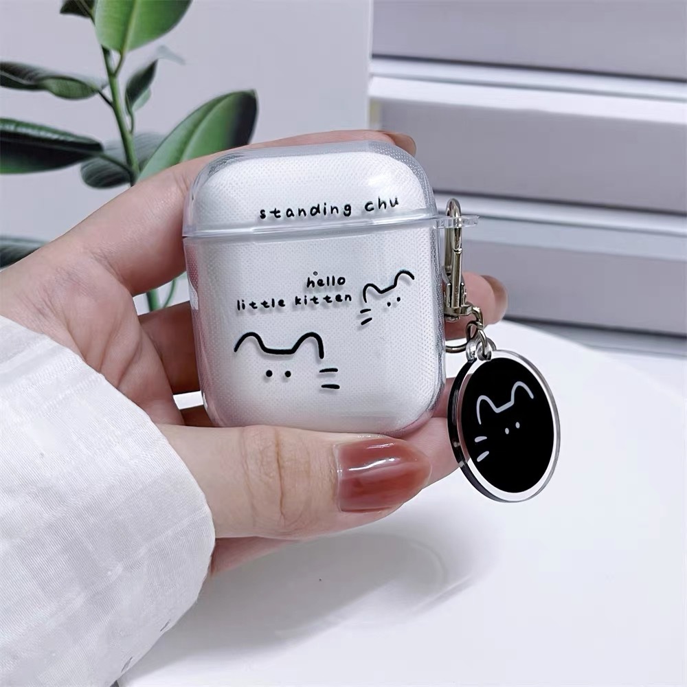 线条猫（送黑色挂饰） · airpods 1/2代