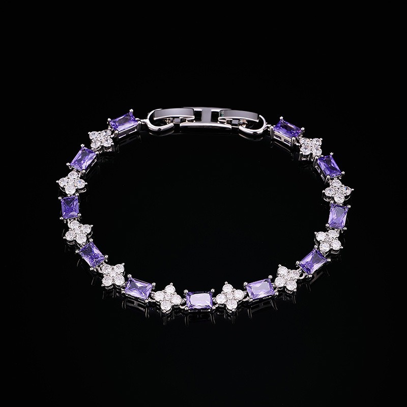 Candy Dopamine Zircon Inlaid Geometric Drop Delicate Bracelet Niche Jewelry for Women