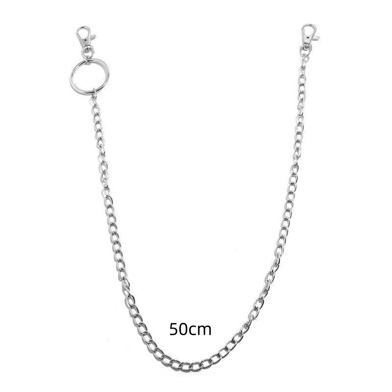 Hip Hop Punk Metal Ring Pants Chain Stage Performance Waist Chain Accessories Pendant Jeans Chain Waist Chain