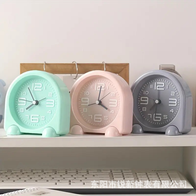 New metal cartoon silent alarm clock large digital eco-friendly cute children student bedroom desktop