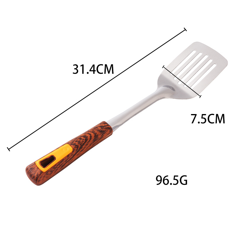 Stainless steel spatula, soup spoon, imitation wooden handle, household items, kitchenware set, kitchen tools, daily necessities